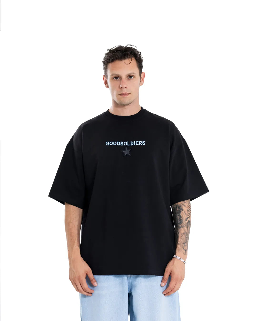 Infighter black sky-blue tee