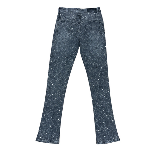Mind Games stone Out Stacked Jeans -gray (Copy)