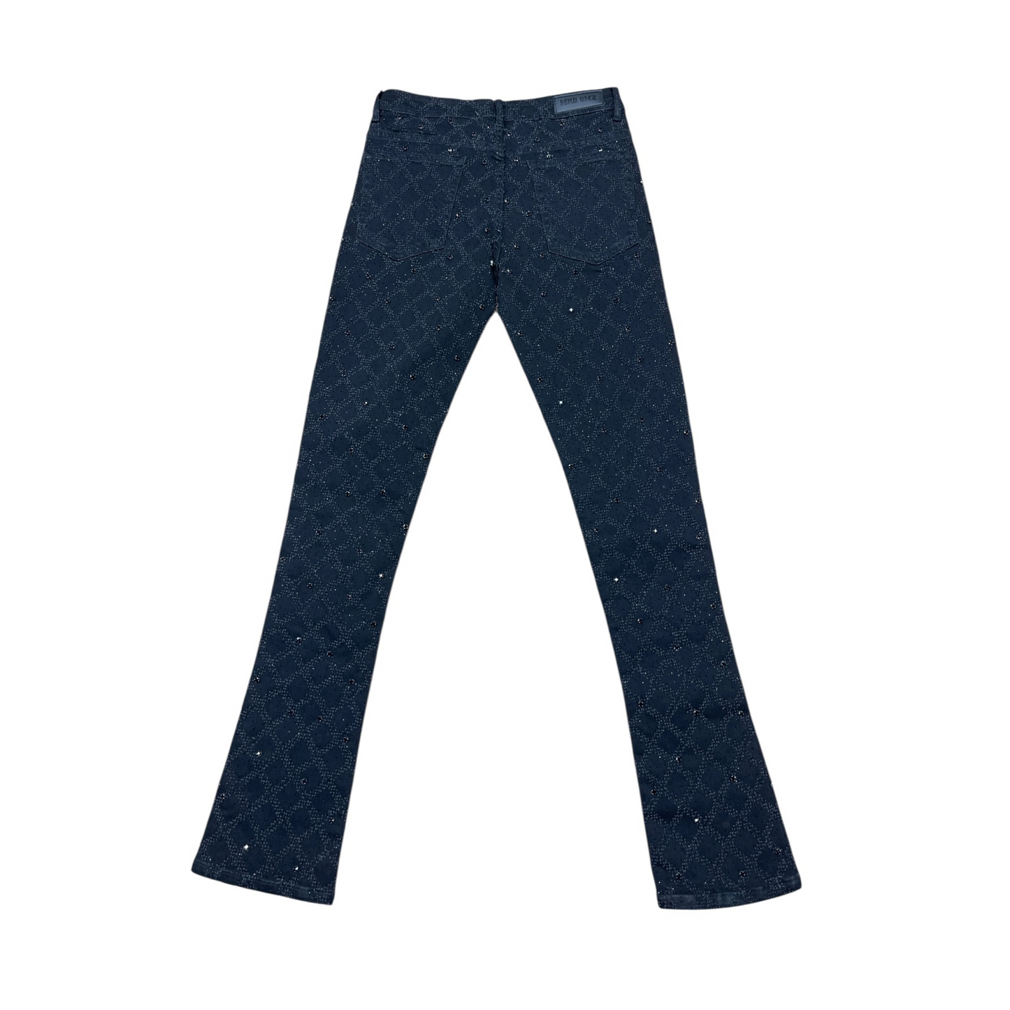 Mind Games stone Out Stacked Jeans -gray