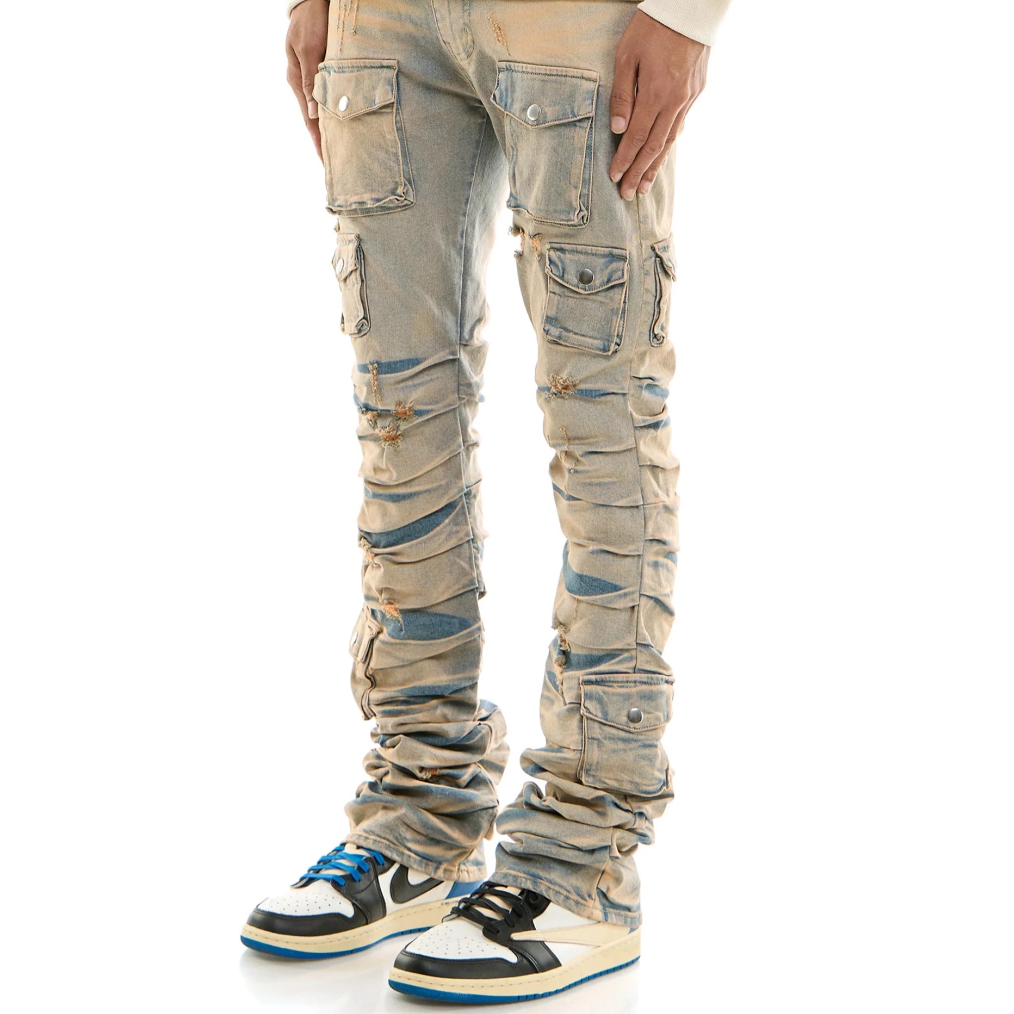stacked jeans