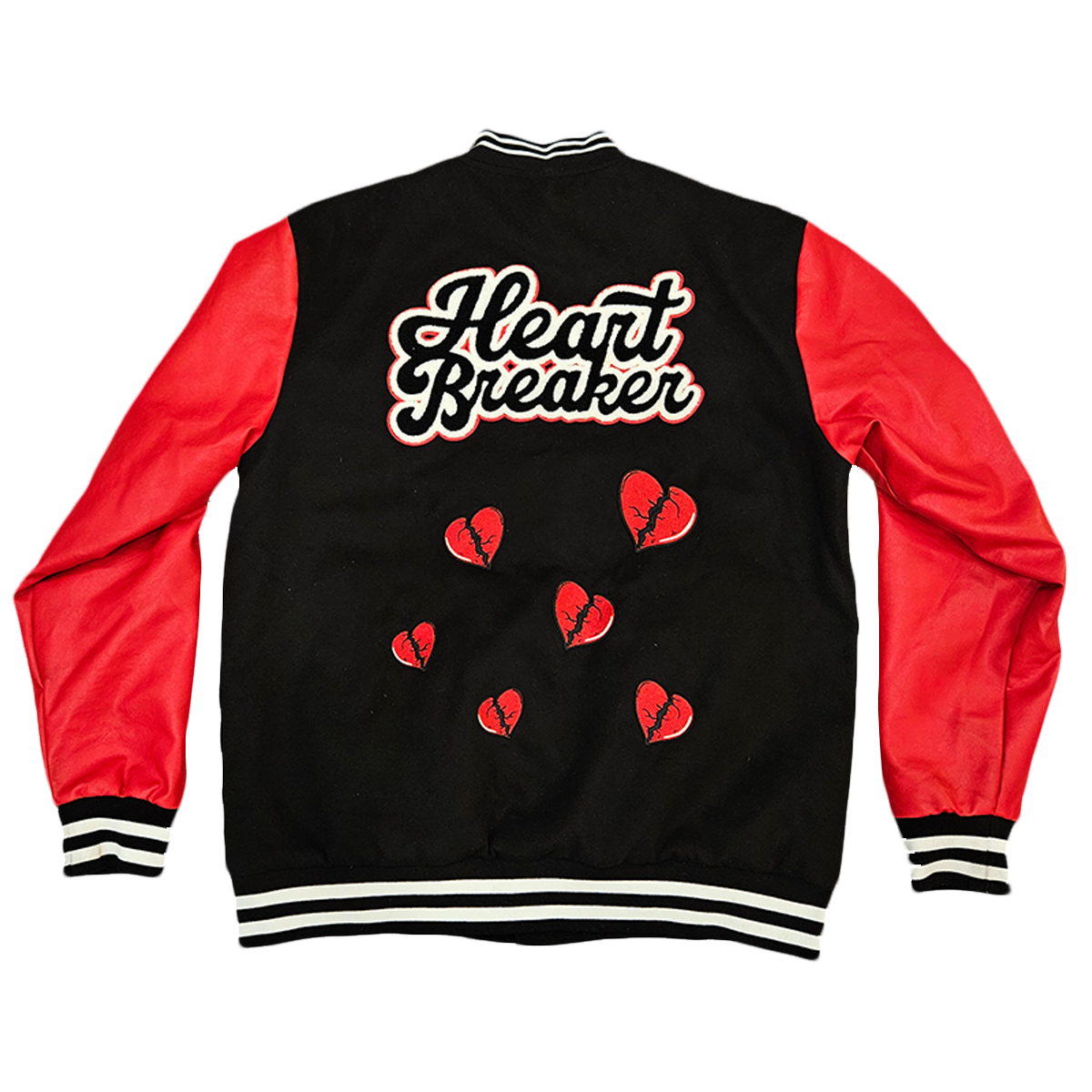 HEART BREAKER (Varsity Jacket) - Black & Red