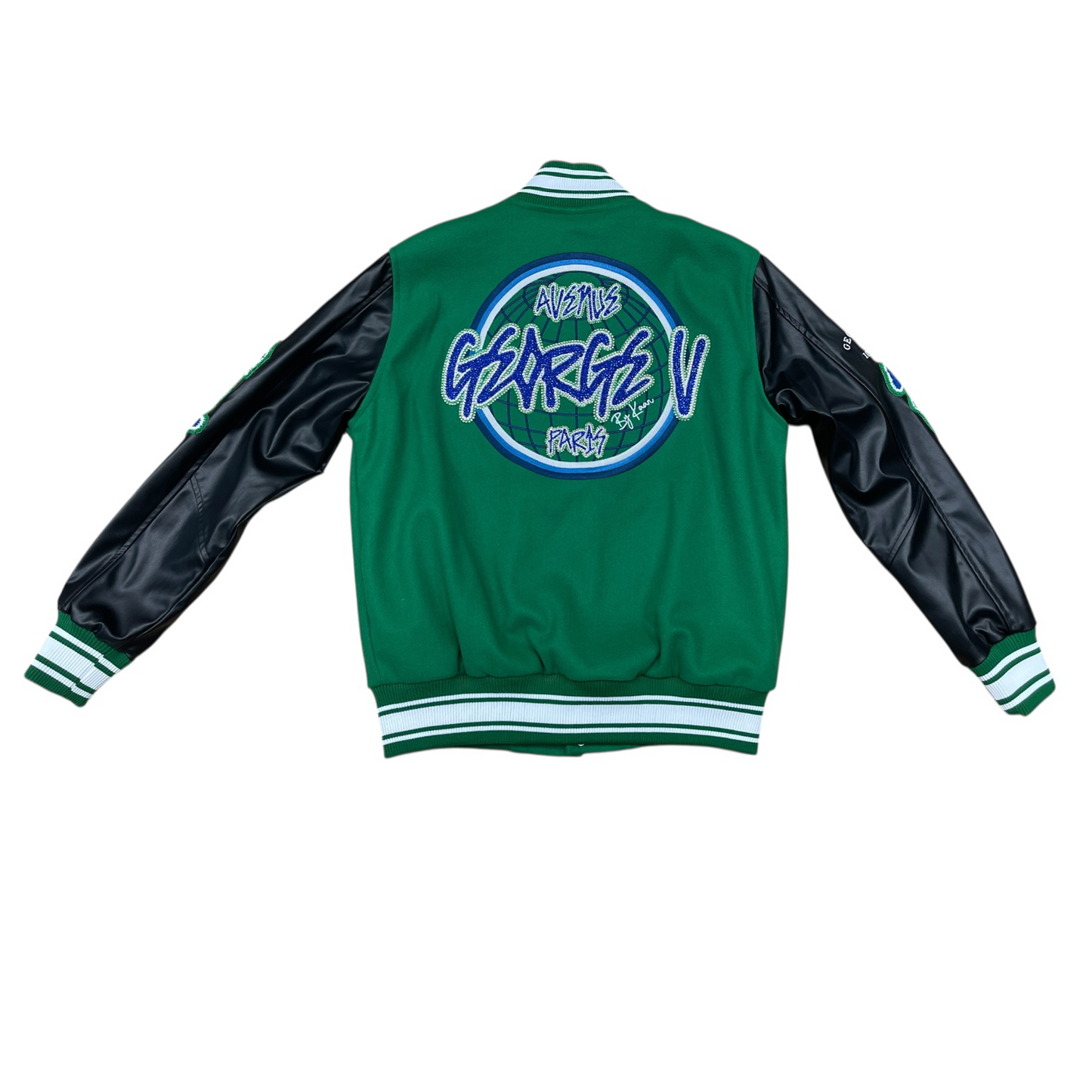 George V Jacket - Bright Future Varsity - Green And Black