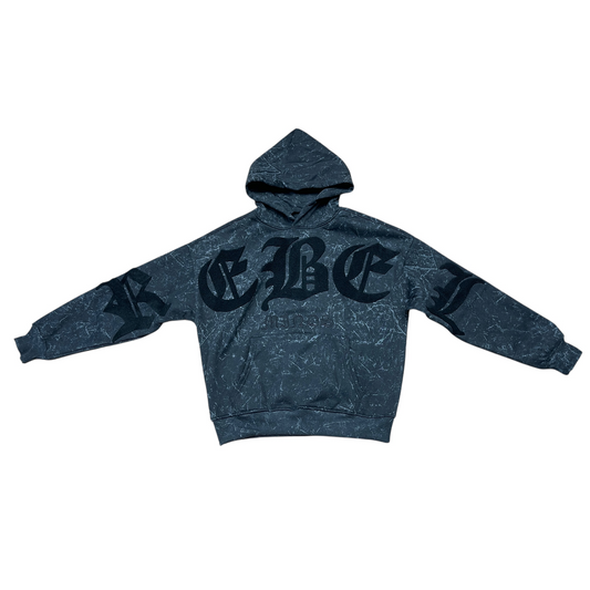 REBEL MINDS Chenille Rebel Fleece Hoodie black